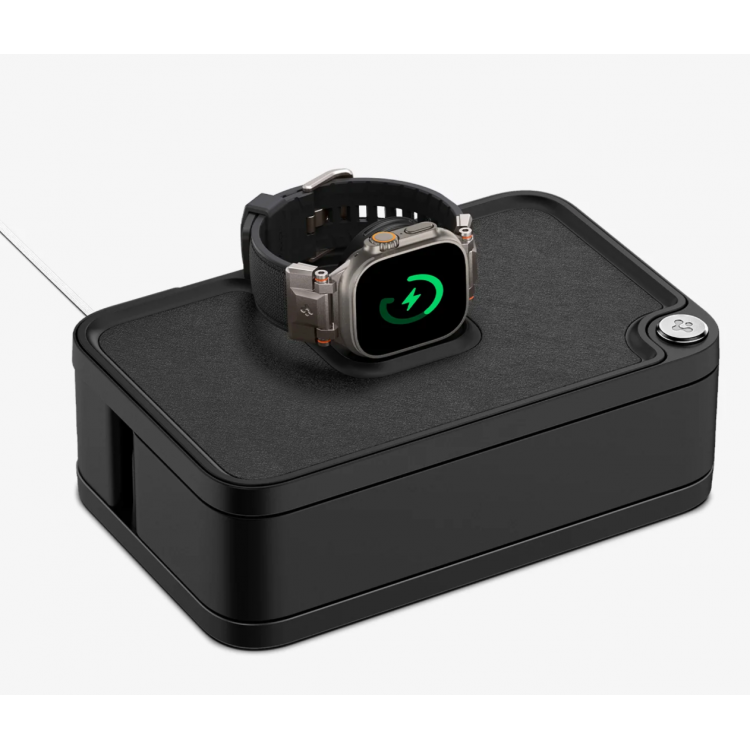 Spigen SGP Επιτραπέζια βάση Organizer για Apple Watch Band S340 με λειτουργία φόρτισης, 90° σύστημα περιστροφής & αποθηκευτικούς χώρους - ΜΑΥΡΟ - AMP07602